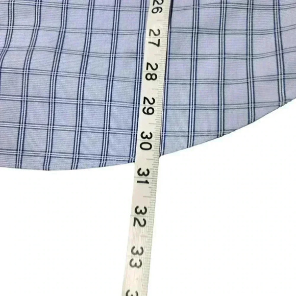 Nordstrom Smartcare Button Shirt Size 16 33 Wrinkle Free Cotton Blue White *READ - Picture 8 of 11